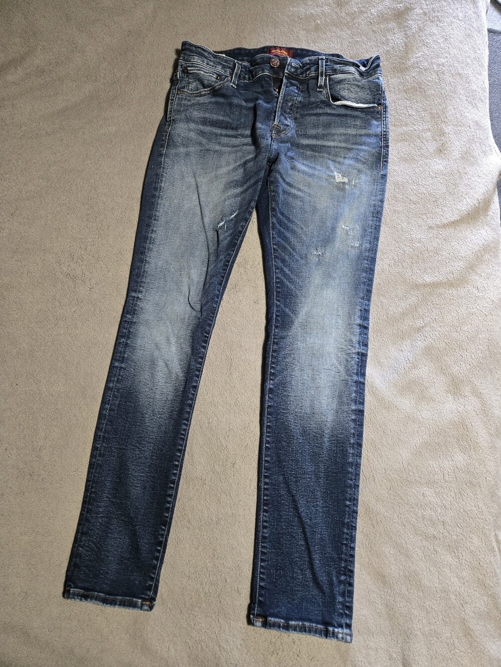 Jack And Jones 32x32 Slim/Glen Classic Men's Blue Washed Jeans